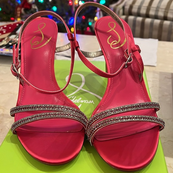 Sam Edelman fuscia pink satin sandals in 7.5. Never worn! New in box - Picture 8 of 10
